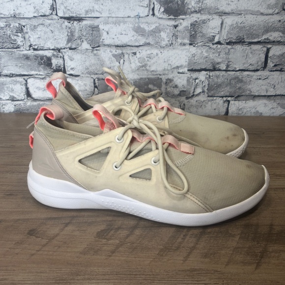 GUC Reebok Women’s Cardio Motion Cross Trainer Beige and Pink Casual Size 9 - Picture 5 of 13